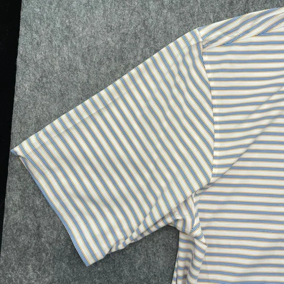 FootJoy Shirt Mens 2XL White Striped Performance Golf Polo Short Sleeve - Picture 5 of 16